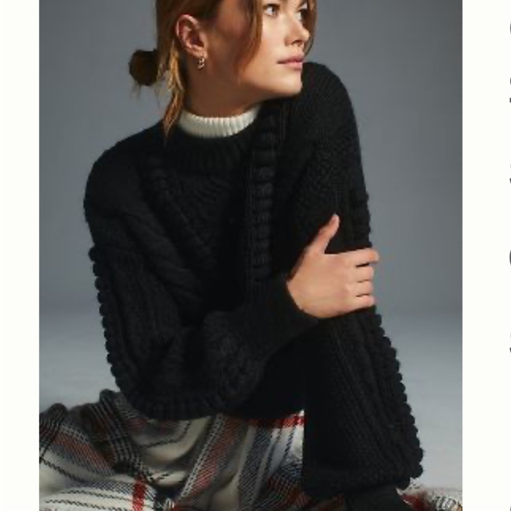 Black Cable Knit Sweater from Anthropologie